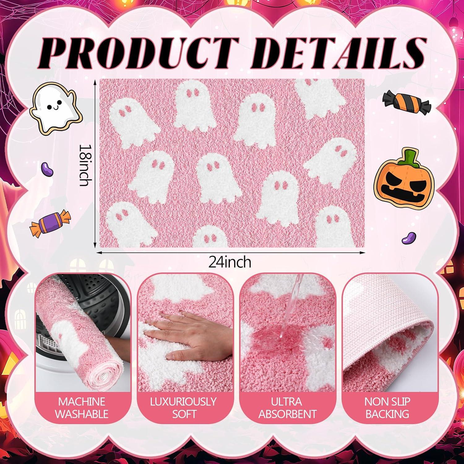 Alfombra de baño antideslizante Hillsuren fantasma rosa 40x60cm