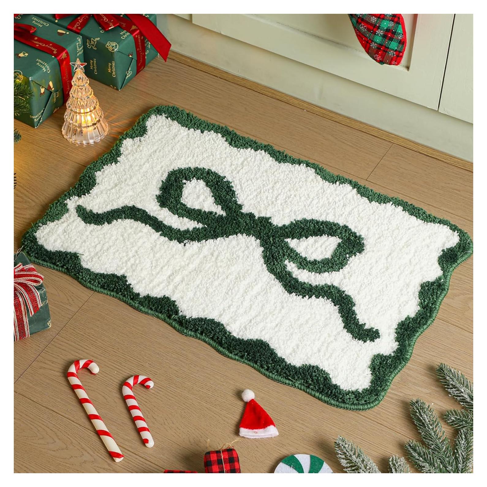 Alfombra de Baño Antideslizante Verde Tinideya 41x61 cm