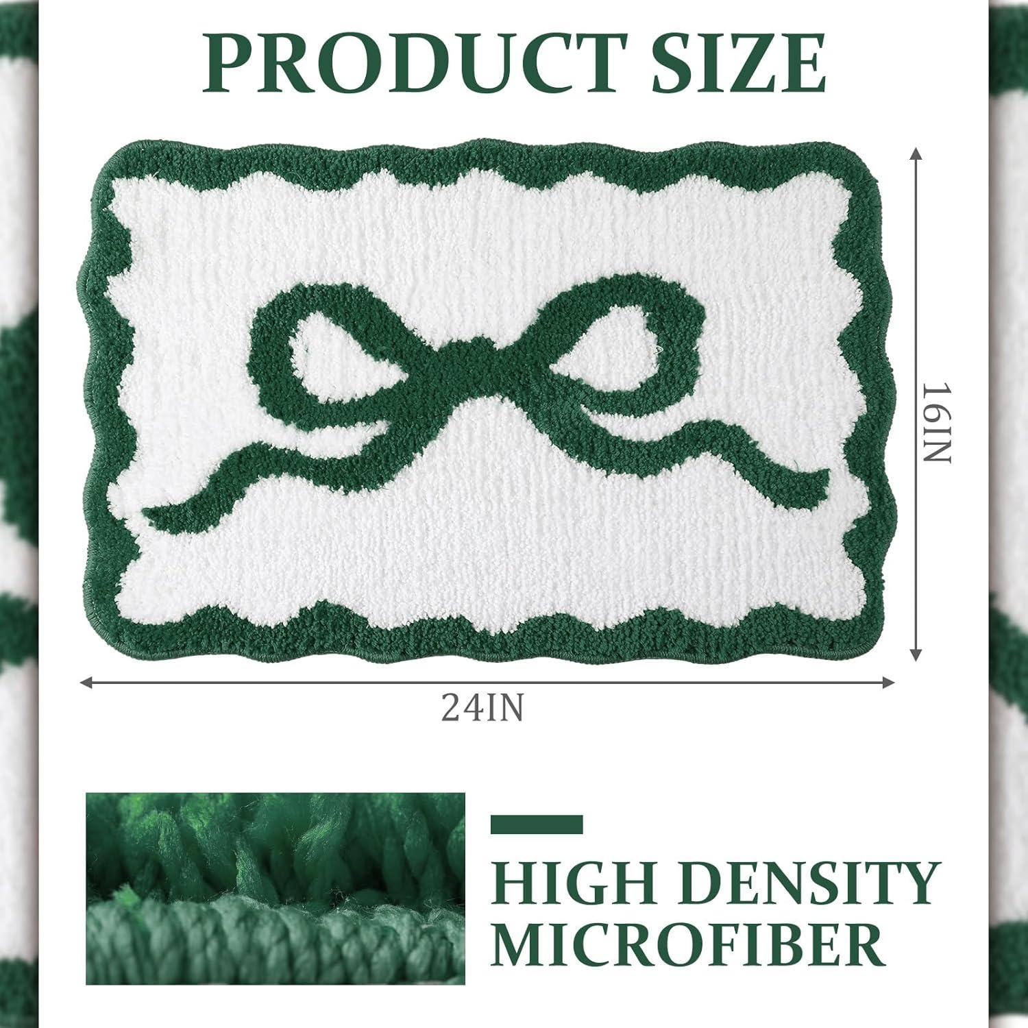 Alfombra de Baño Antideslizante Verde Tinideya 41x61 cm