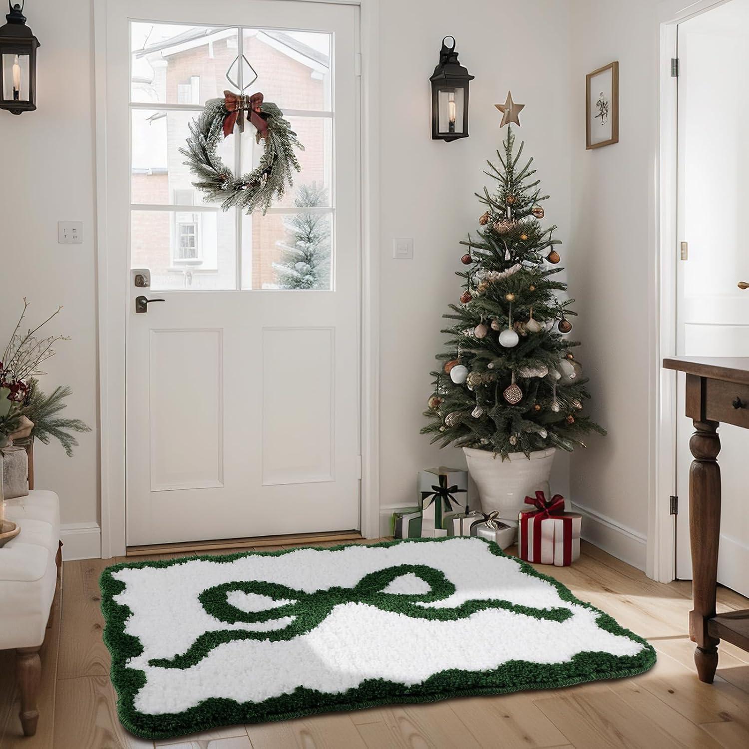 Alfombra de Baño Antideslizante Verde Tinideya 41x61 cm