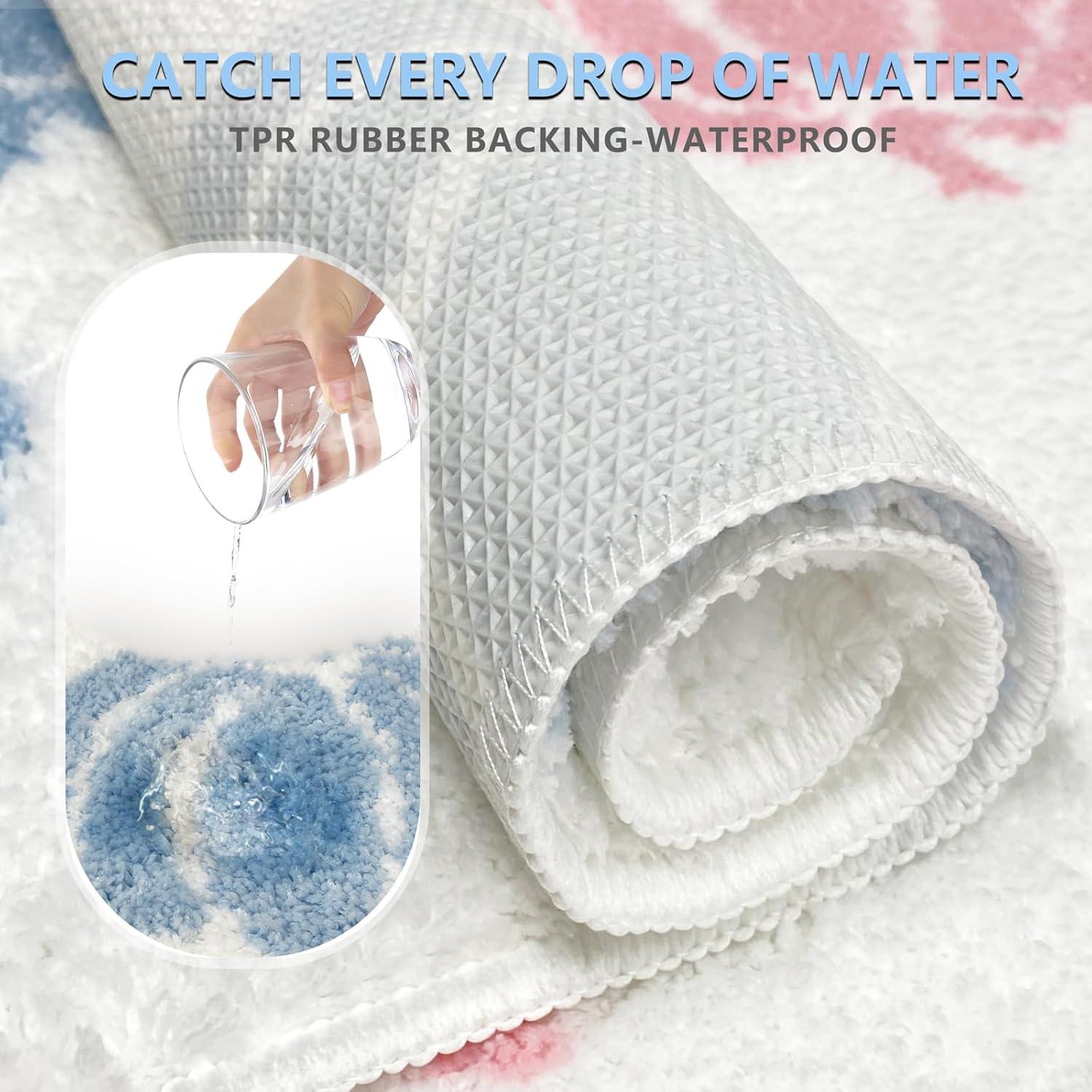 Alfombrilla de baño antideslizante APROPHIC 43x61 cm azul