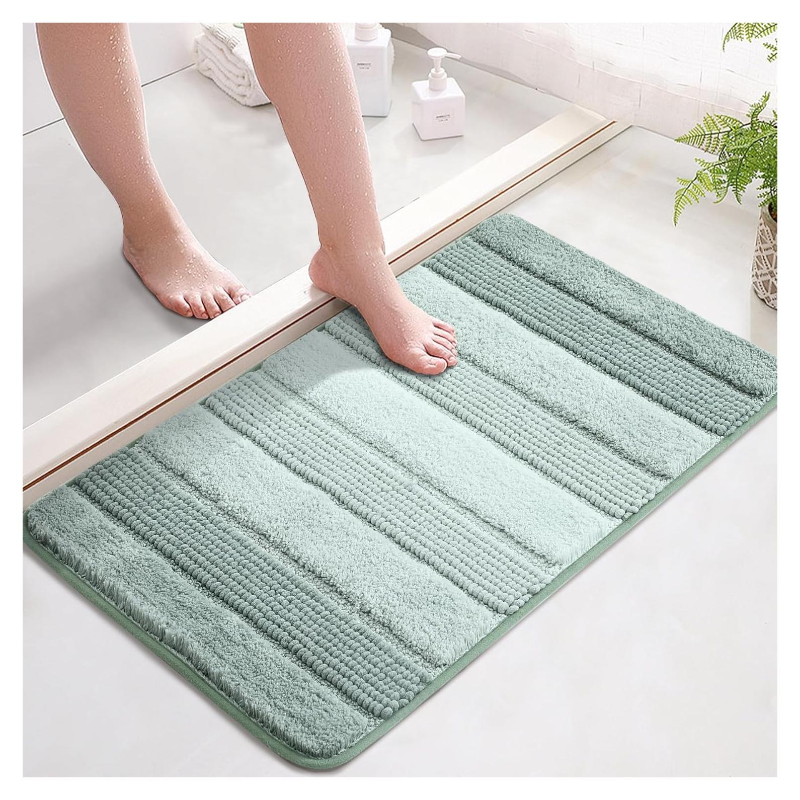 Alfombrilla de Baño Kmson Verde 43x61cm Antideslizante Microfibra