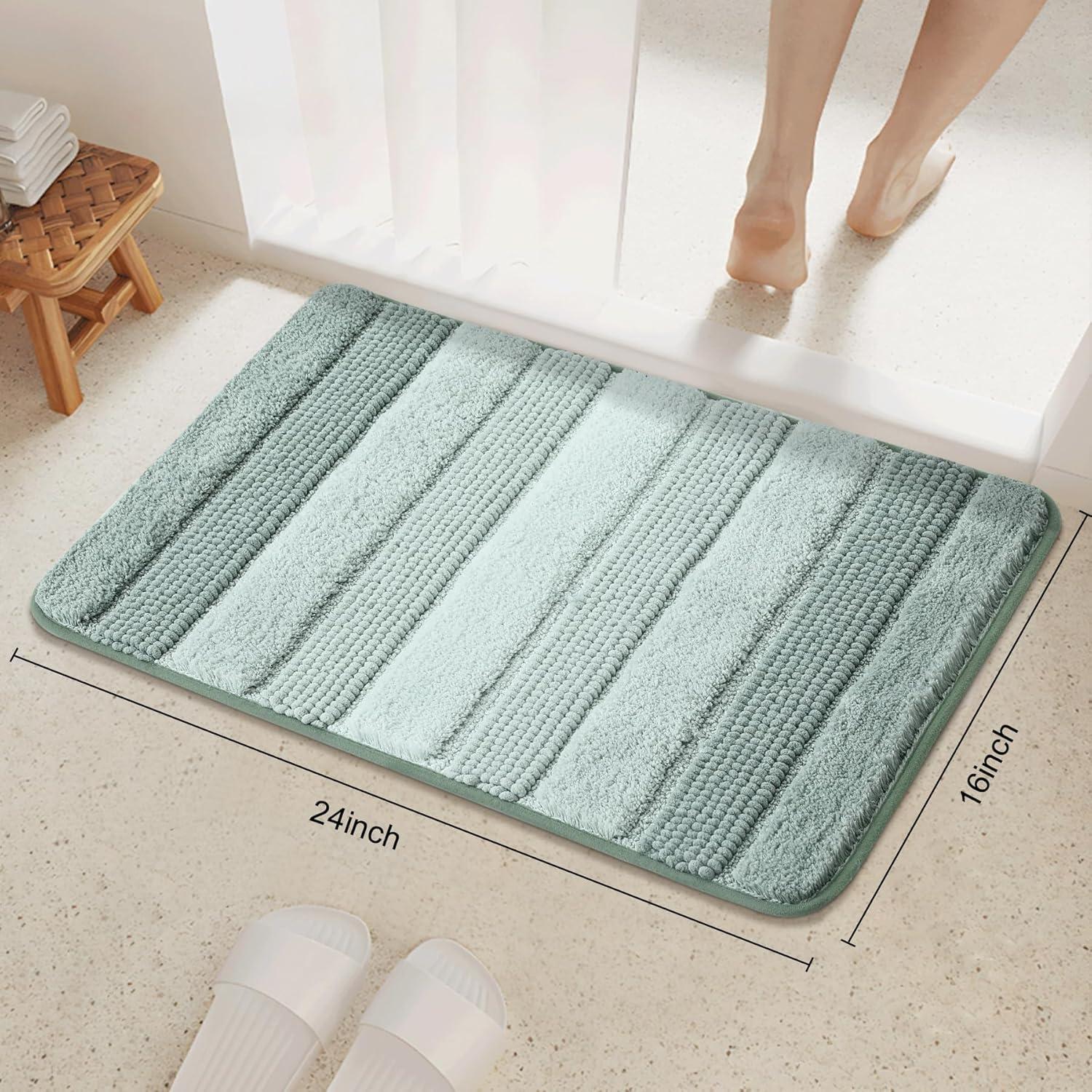 Alfombrilla de Baño Kmson Verde 43x61cm Antideslizante Microfibra