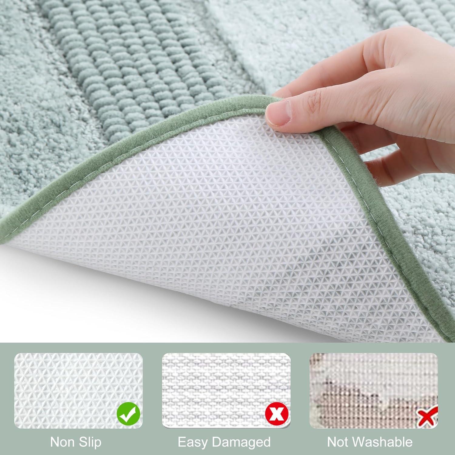 Alfombrilla de Baño Kmson Verde 43x61cm Antideslizante Microfibra