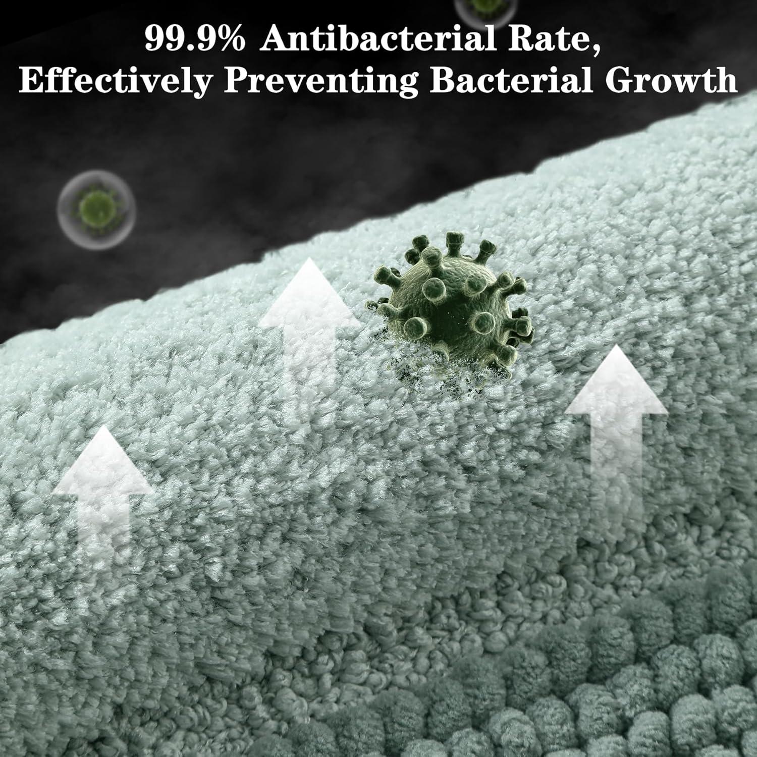 Alfombrilla de Baño Kmson Verde 43x61cm Antideslizante Microfibra