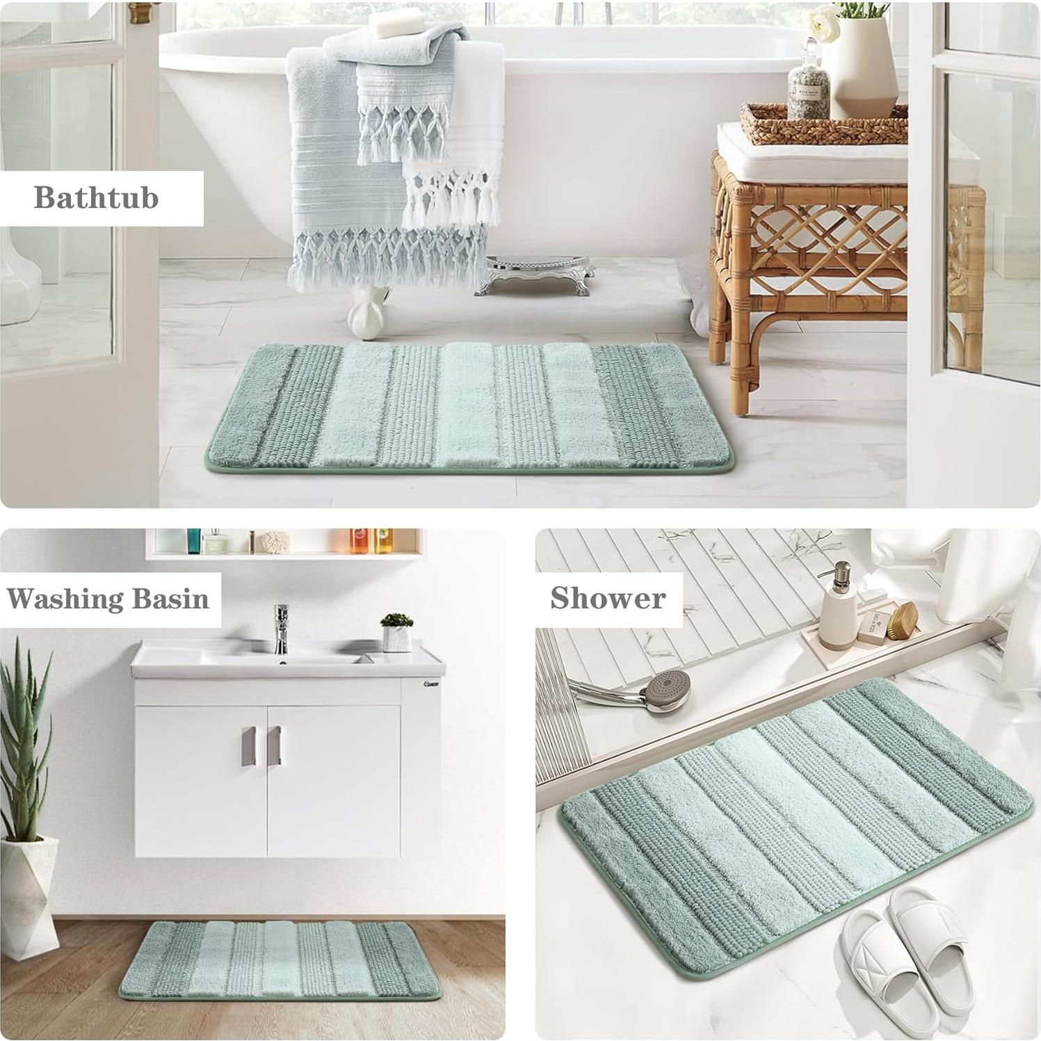 Alfombrilla de Baño Kmson Verde 43x61cm Antideslizante Microfibra