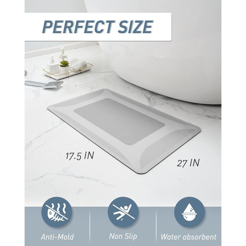 Alfombra de Baño SIXHOME Gris 68.58x44.45 cm Antideslizante