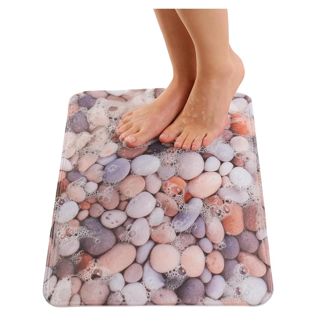 Alfombrilla de Baño Antideslizante ENKOSI 180x104 cm Guijarro