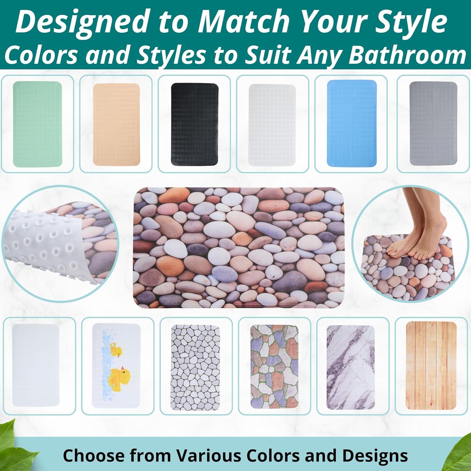 Alfombrilla de Baño Antideslizante ENKOSI 180x104 cm Guijarro