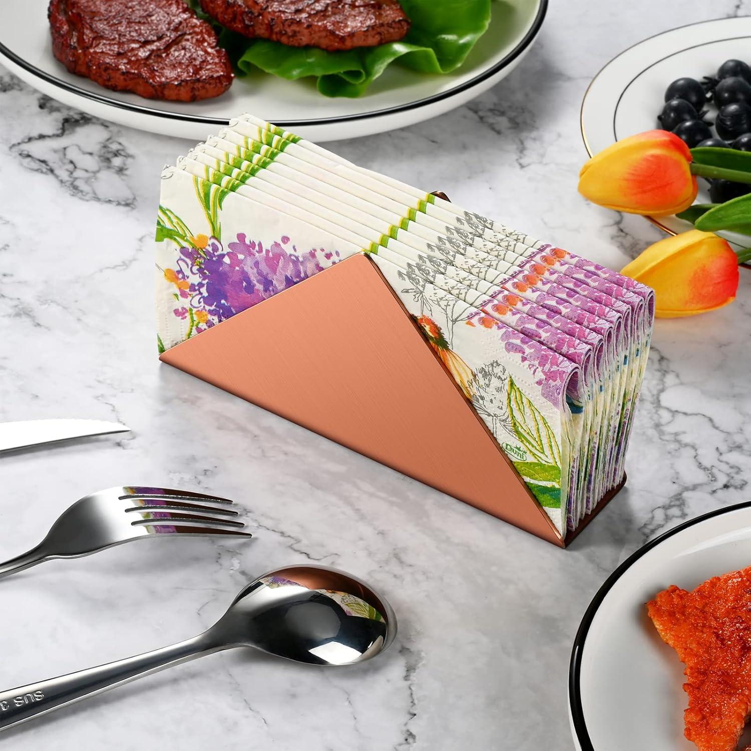 Soporte para Servilletas de Acero Inoxidable Rosa Oro Lidwot