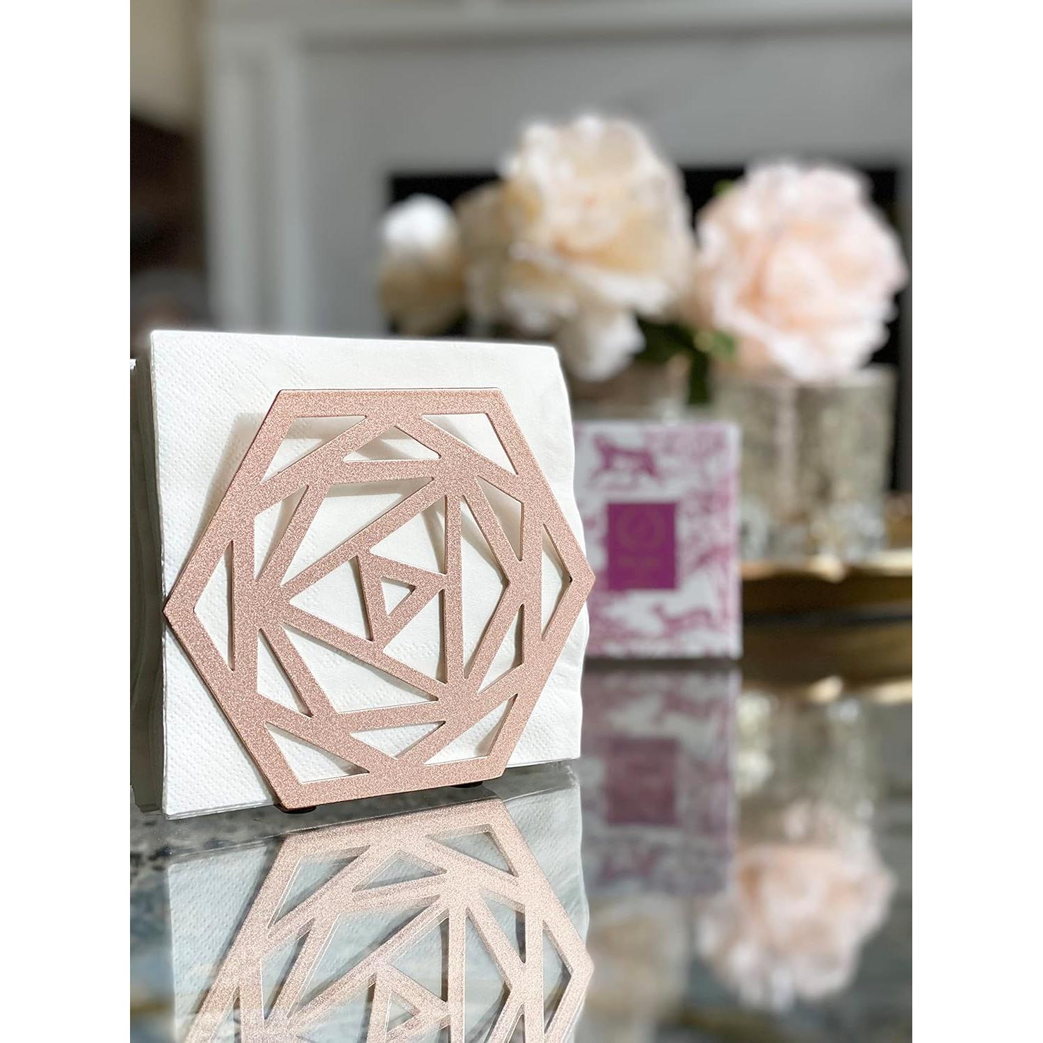 Soporte de Servilletas Vertical Chez JuJu Oro Rosa Acero Inoxidable