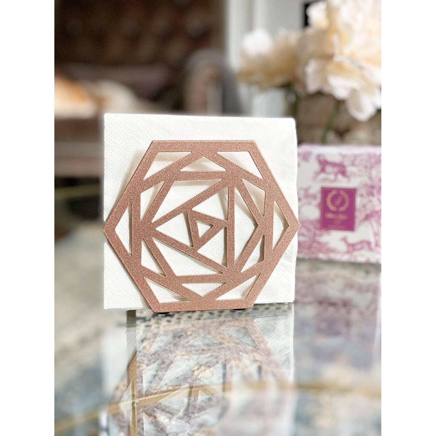 Soporte de Servilletas Vertical Chez JuJu Oro Rosa Acero Inoxidable