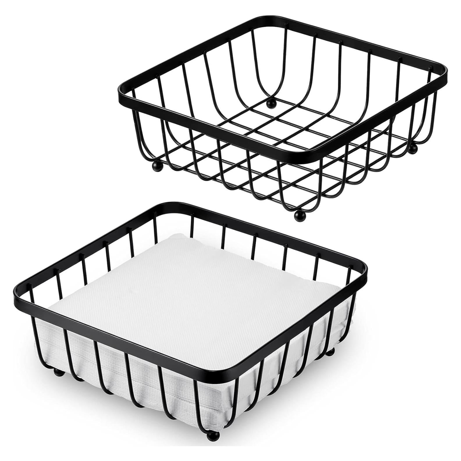 Soporte de Servilletas de Metal Hotop 2 Piezas Negro 20x20 cm