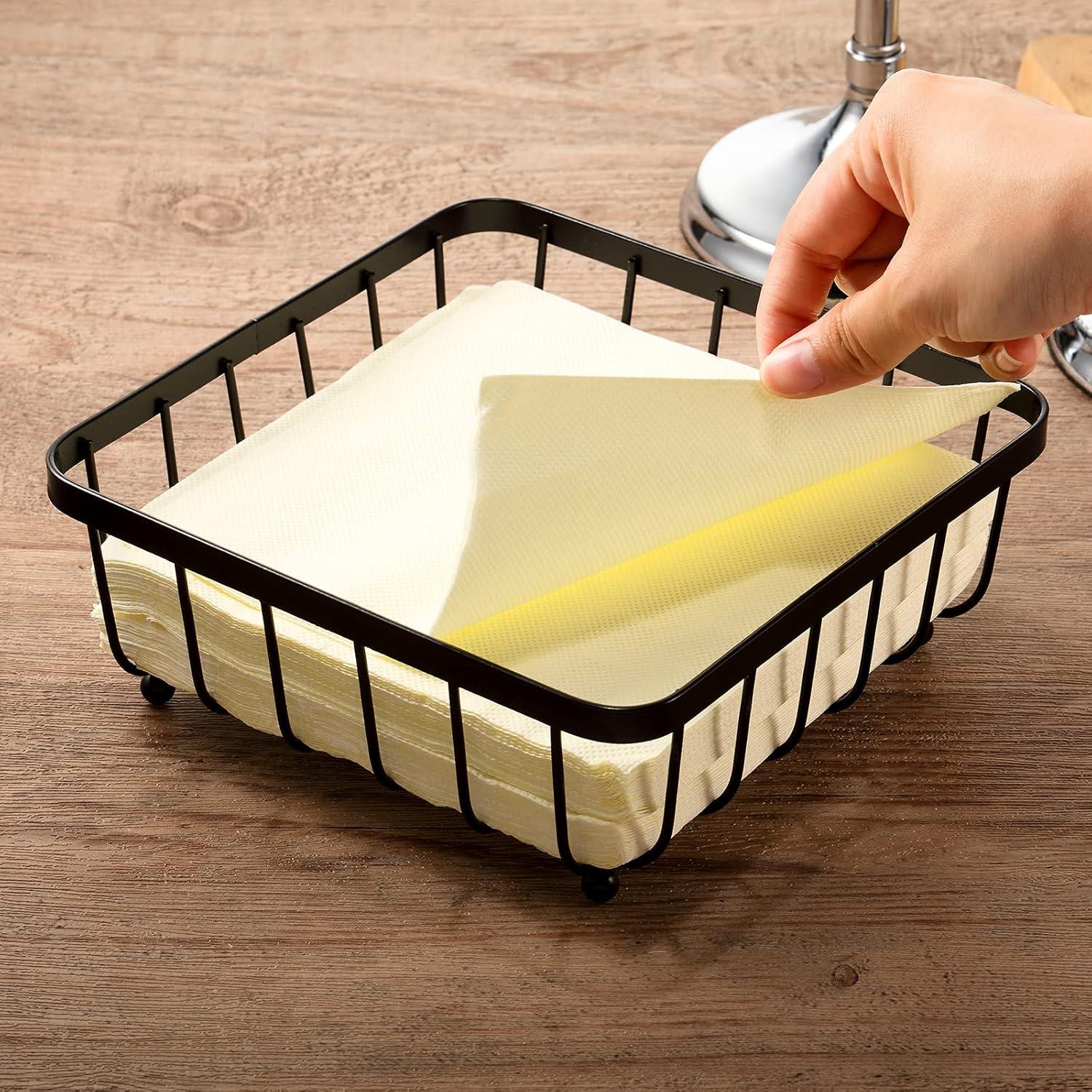 Soporte de Servilletas de Metal Hotop 2 Piezas Negro 20x20 cm