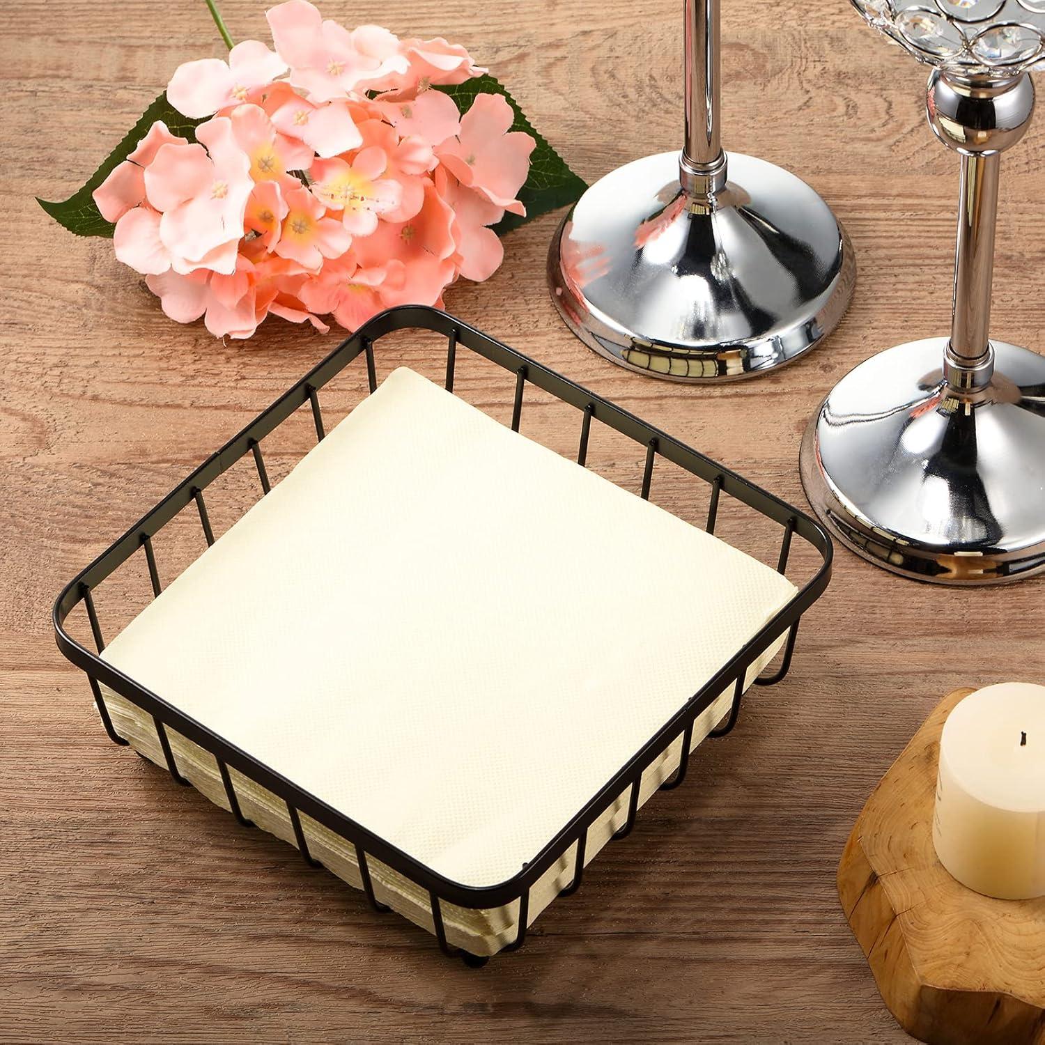 Soporte de Servilletas de Metal Hotop 2 Piezas Negro 20x20 cm