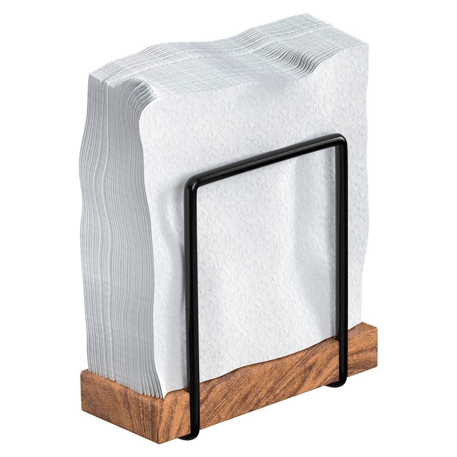 Soporte para Servilletas Tribello Moderno de Madera y Metal
