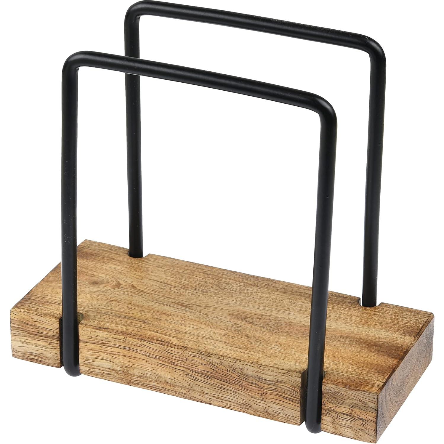 Soporte para Servilletas Tribello Moderno de Madera y Metal