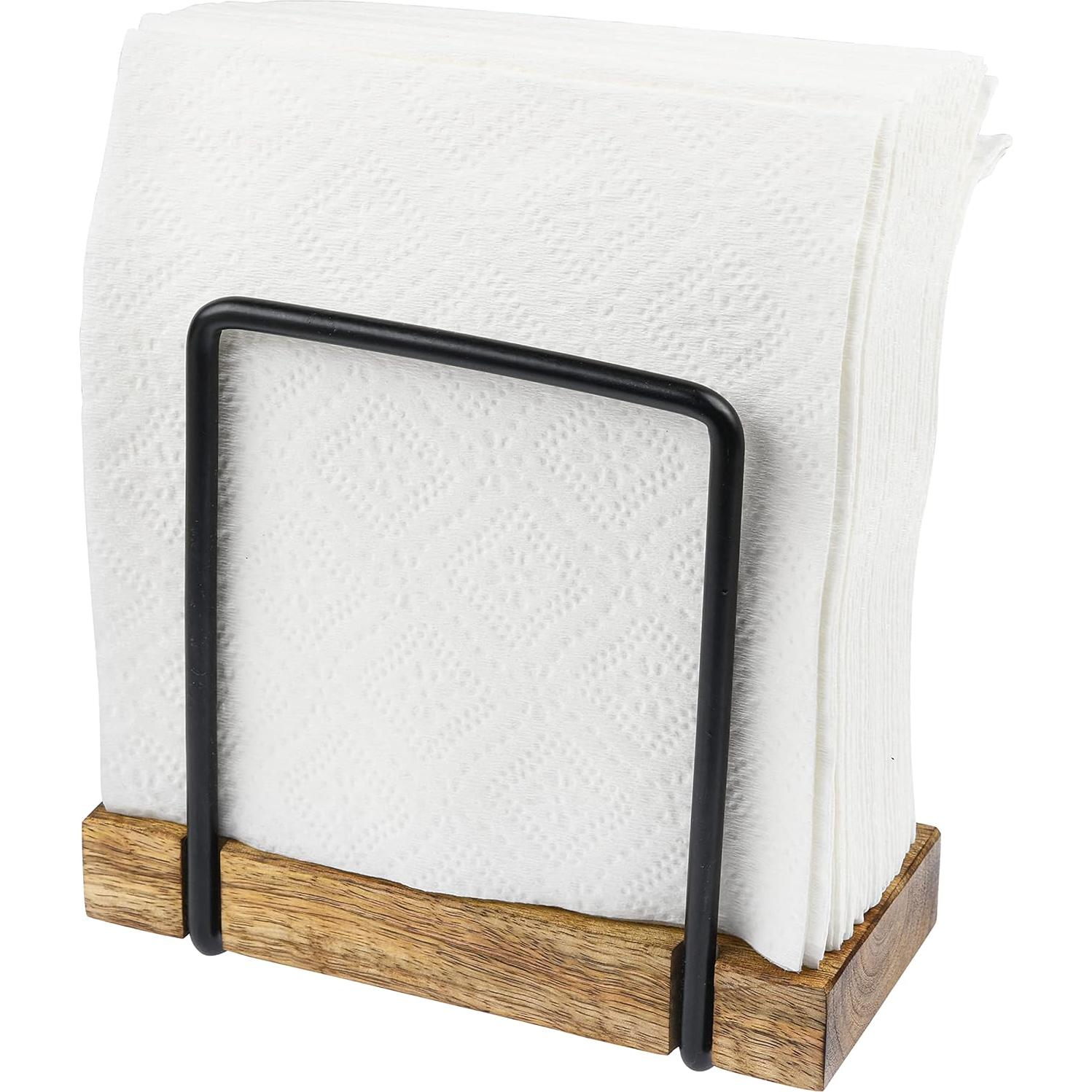 Soporte para Servilletas Tribello Moderno de Madera y Metal