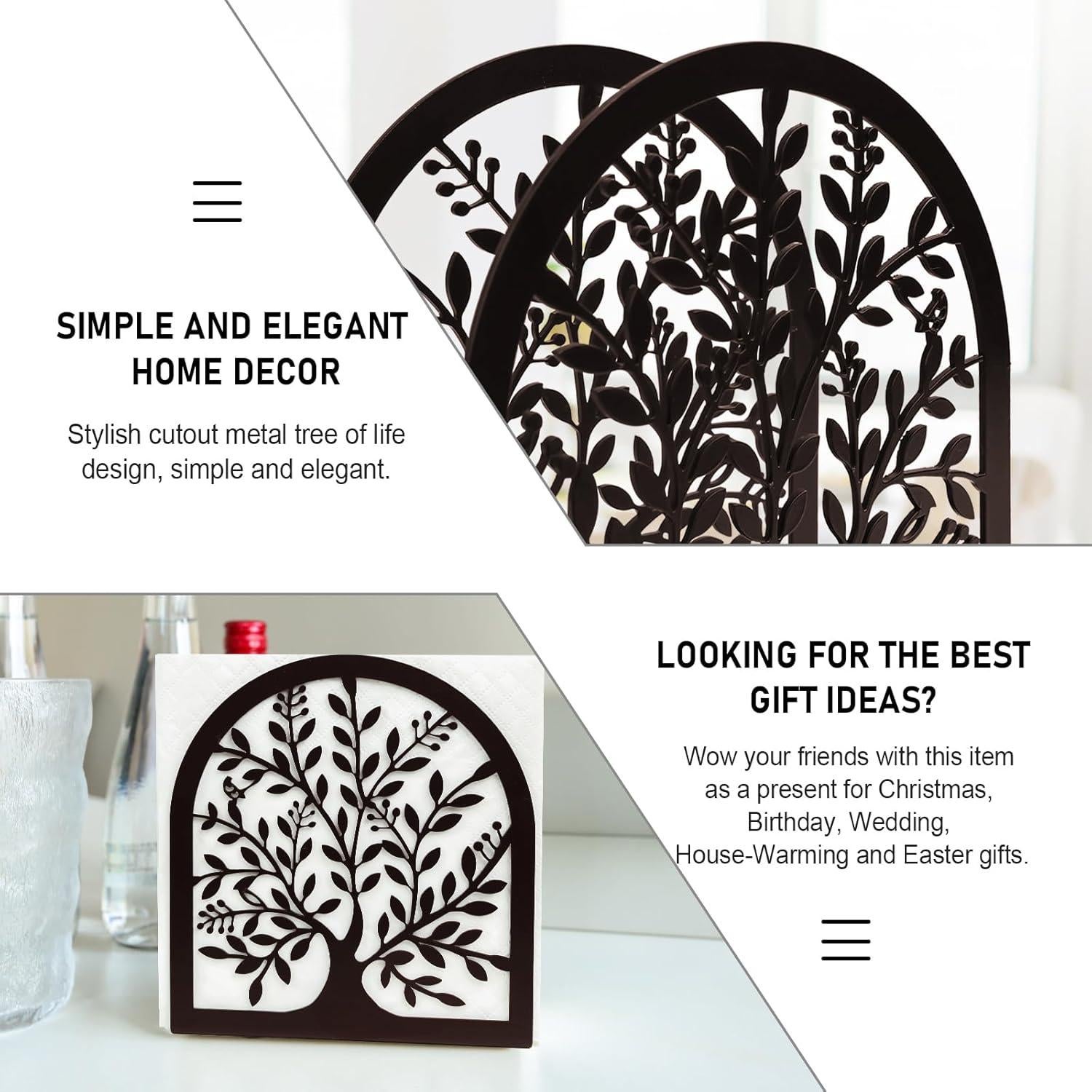 Soporte para Servilletas Fobule de Hierro Bronce 12.5x13.5cm