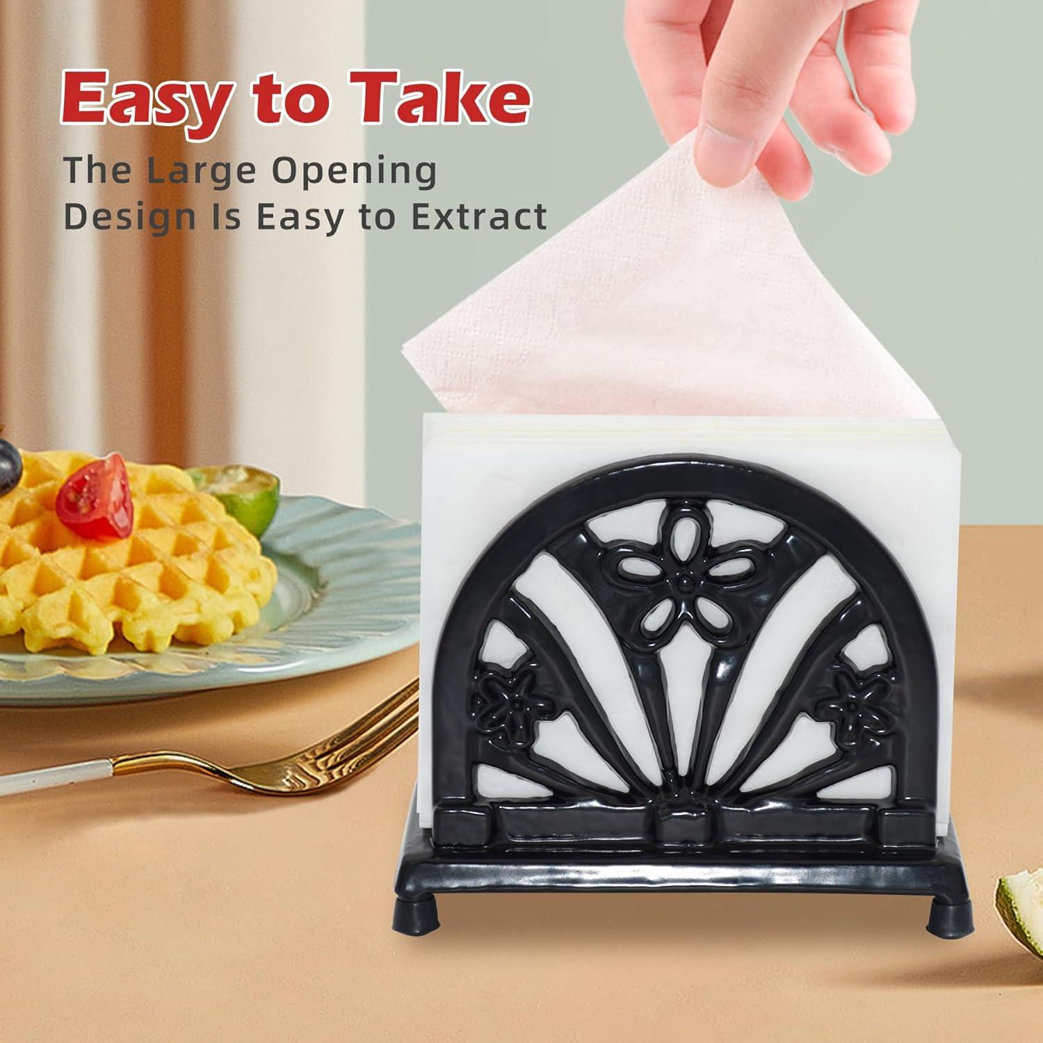 Soporte para Servilletas de Hierro Fundido Minluful Vintage Negro