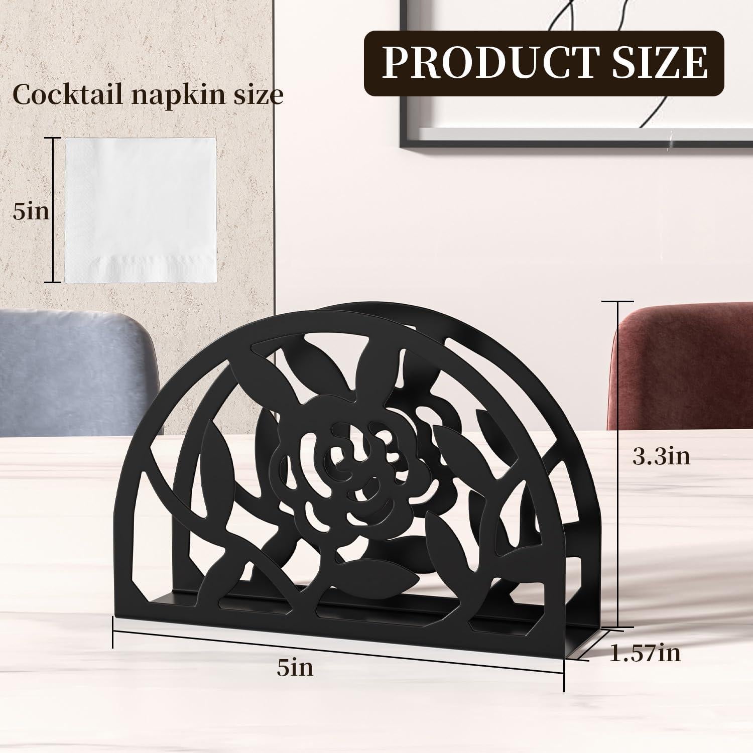 Soporte de Servilletas Epicano Rosa de Metal para Mesa 13.16 cm