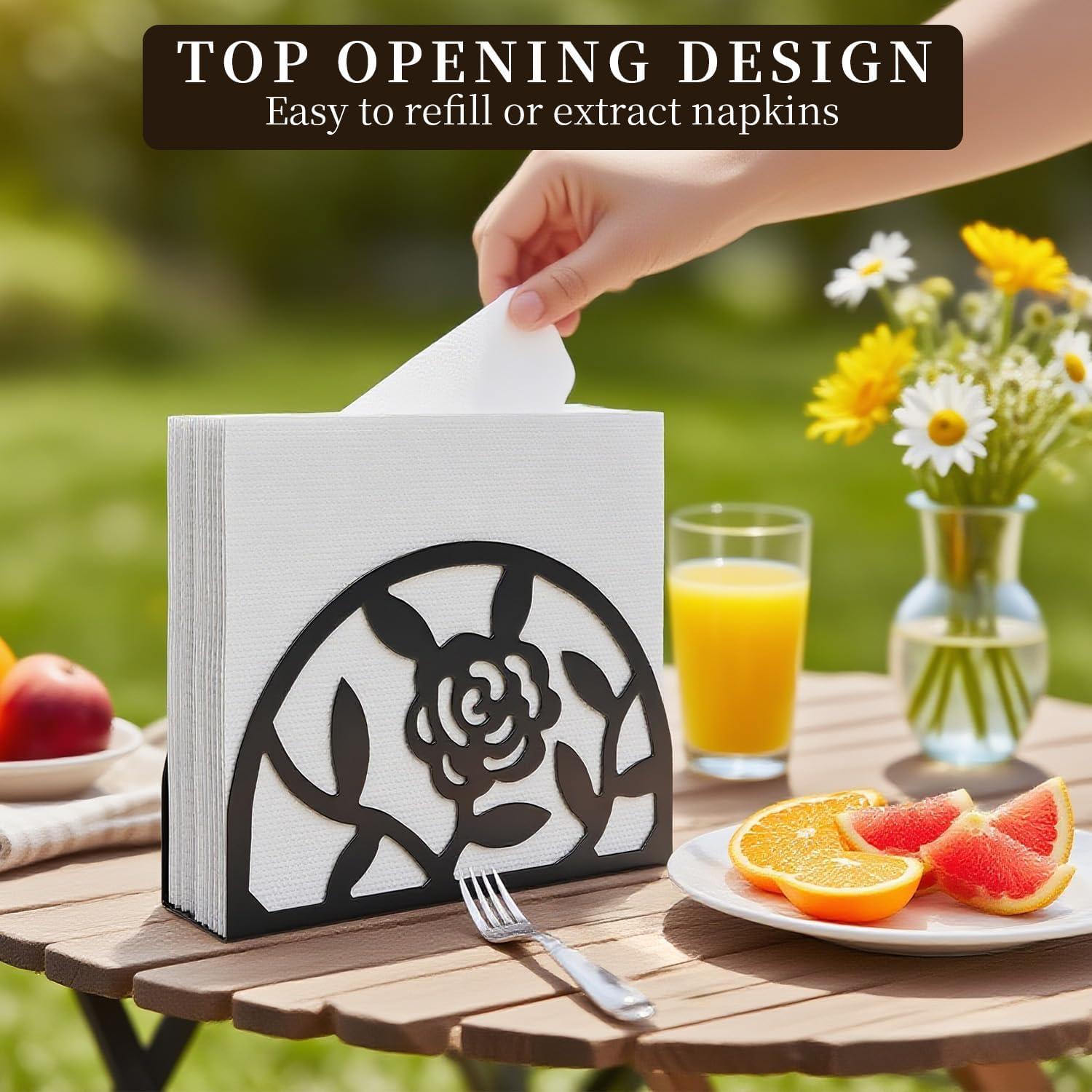 Soporte de Servilletas Epicano Rosa de Metal para Mesa 13.16 cm