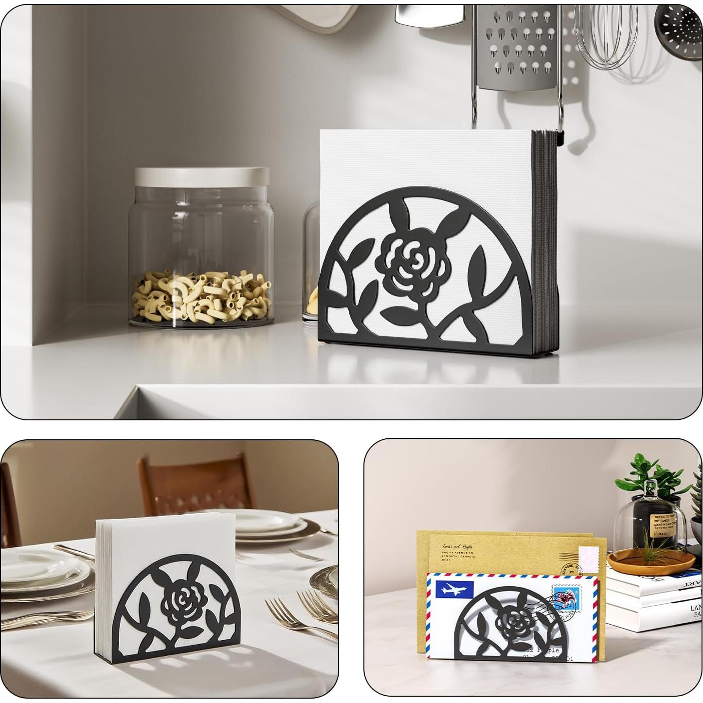 Soporte de Servilletas Epicano Rosa de Metal para Mesa 13.16 cm