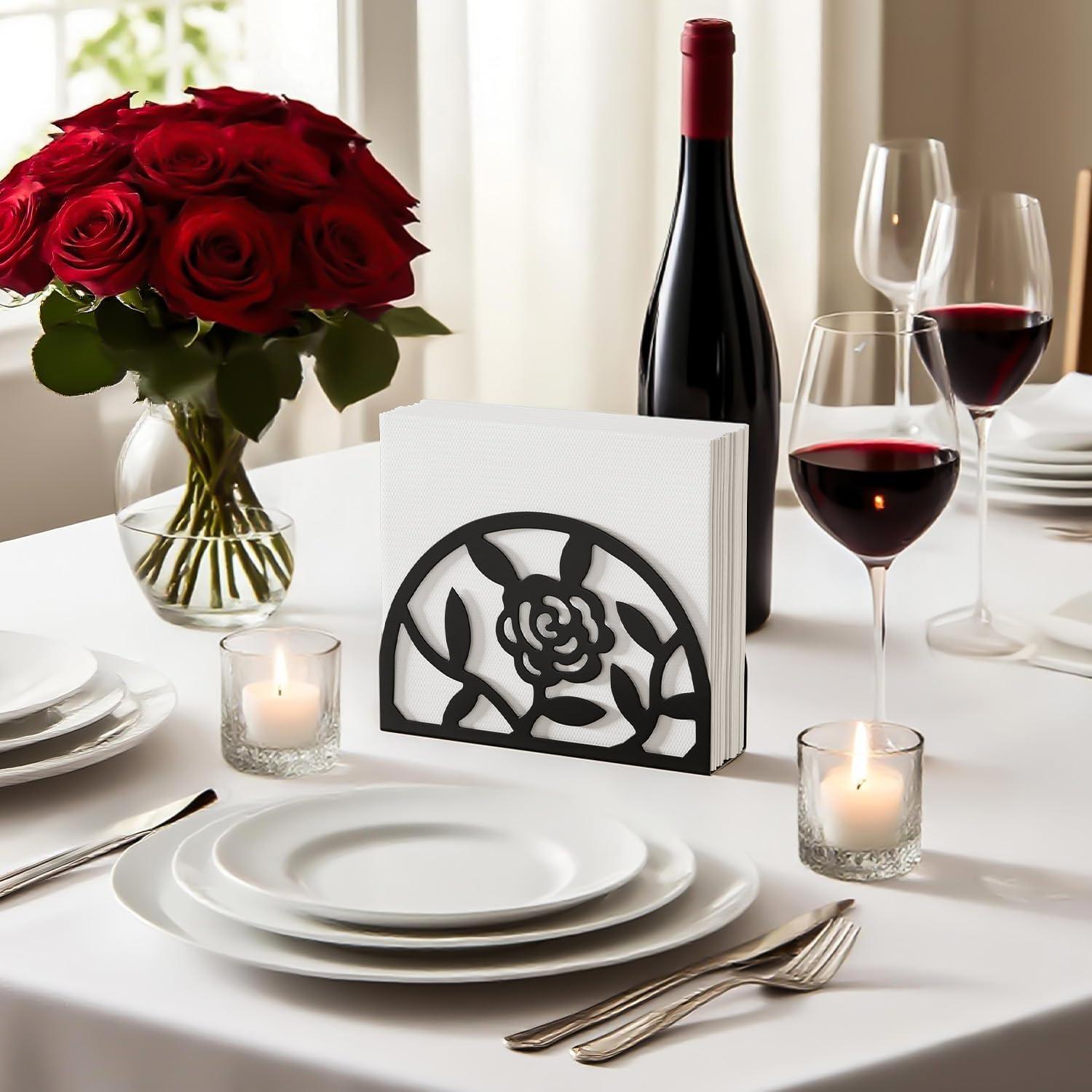 Soporte de Servilletas Epicano Rosa de Metal para Mesa 13.16 cm