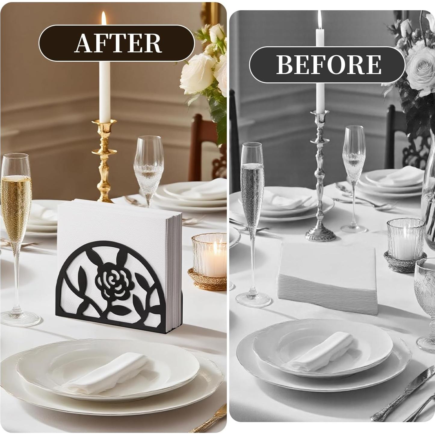 Soporte de Servilletas Epicano Rosa de Metal para Mesa 13.16 cm