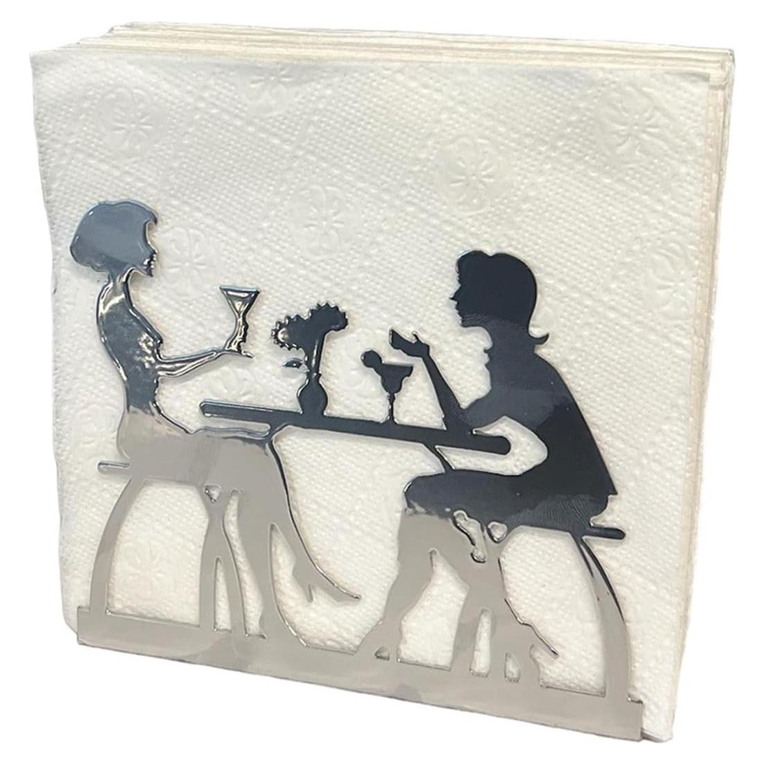 Soporte de Servilletas de Metal Decorelax Plata 15.4x12.6cm