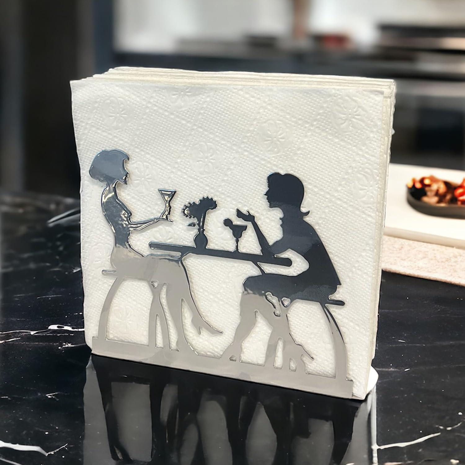 Soporte de Servilletas de Metal Decorelax Plata 15.4x12.6cm