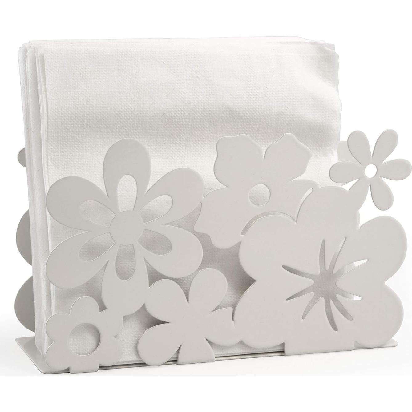 Soporte de Servilletas Mango Steam Blanco Moderno Metal 10.16 cm