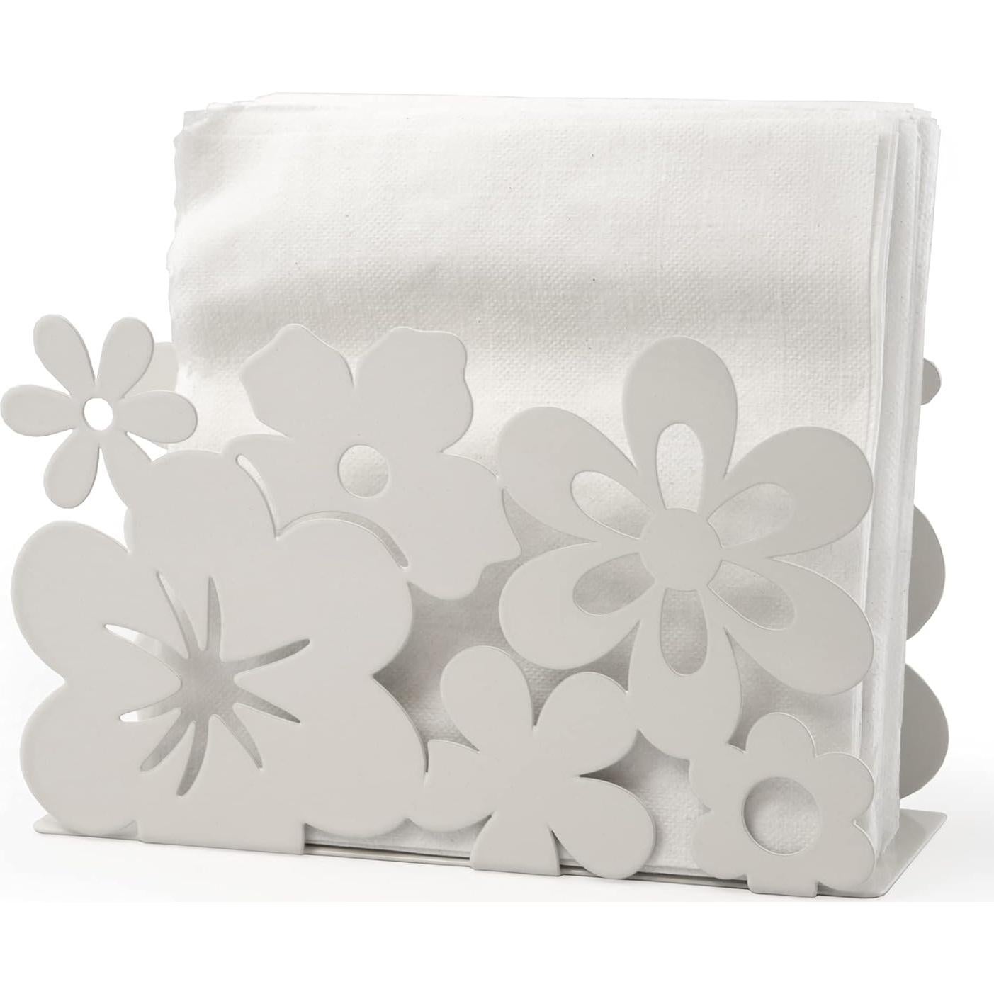 Soporte de Servilletas Mango Steam Blanco Moderno Metal 10.16 cm