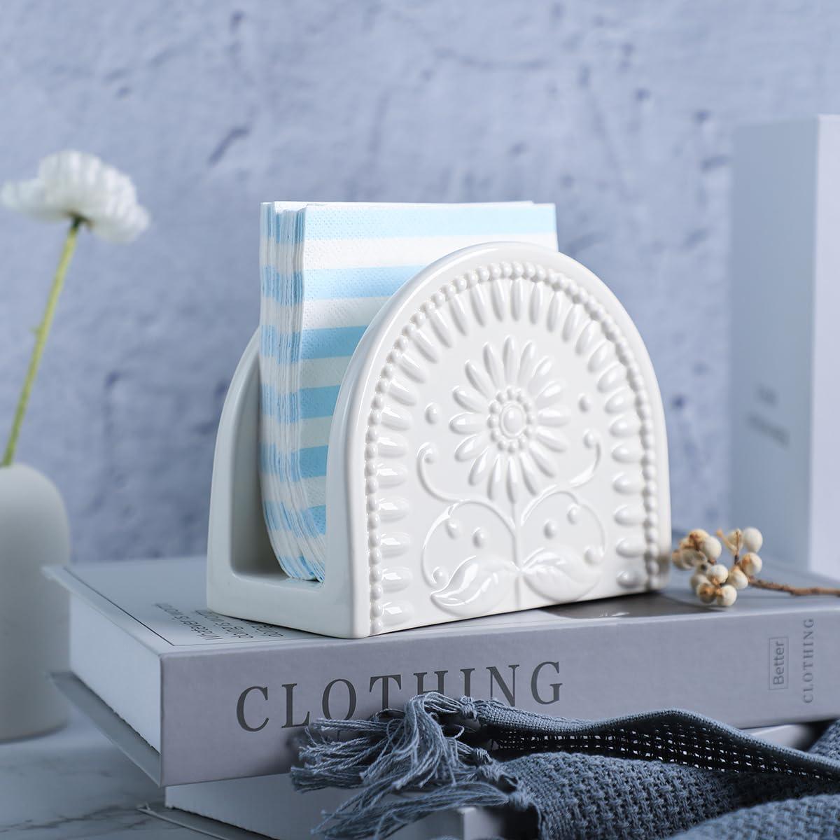 Soporte para Servilletas de Porcelana Sizikato Girasoles 15.24 cm