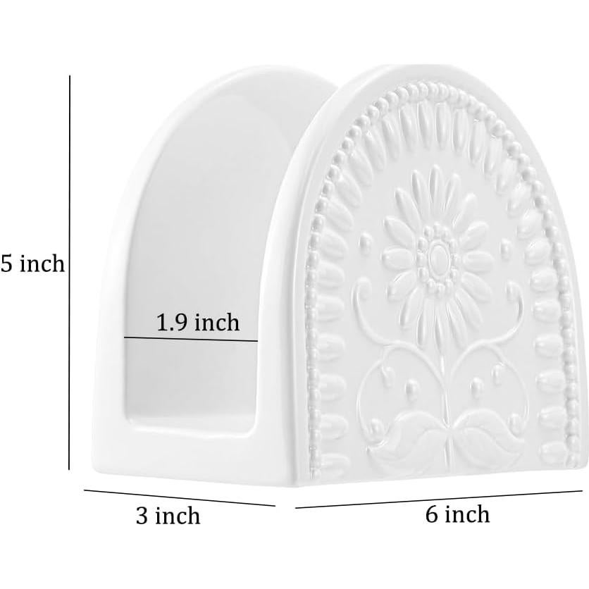 Soporte para Servilletas de Porcelana Sizikato Girasoles 15.24 cm