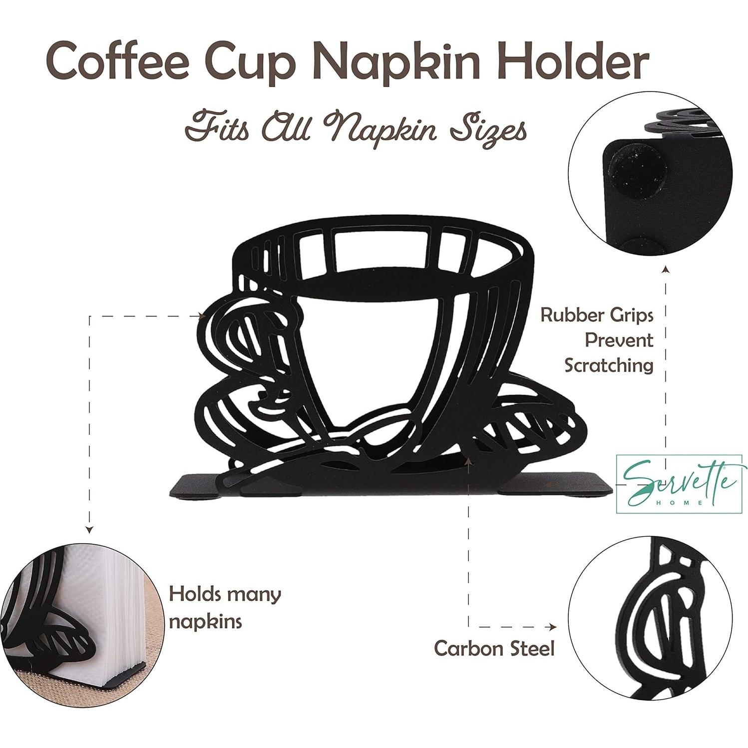Soporte para Servilletas Metal Negro Servette Home Diseño Taza