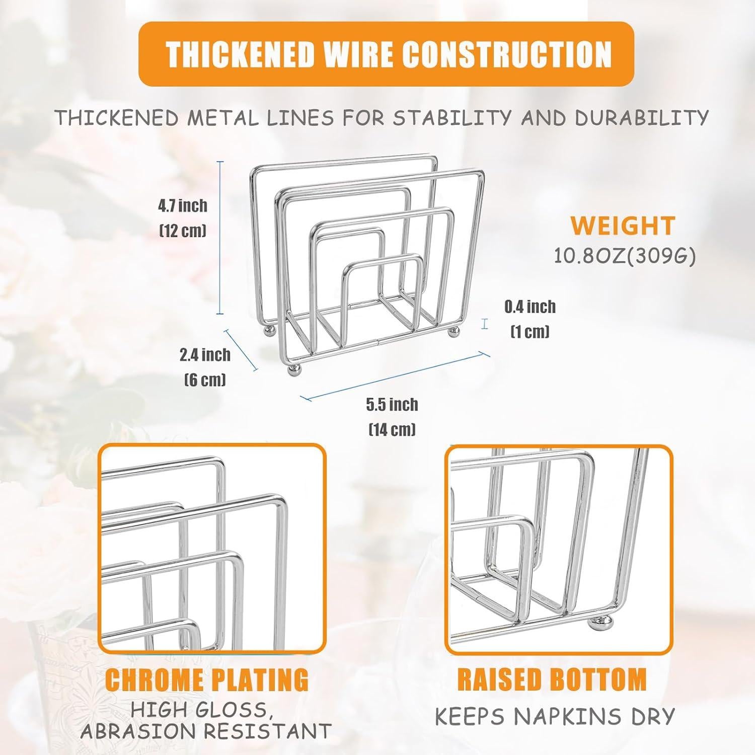 Soporte para Servilletas de Metal Hosmore Plata 14x6x12 cm