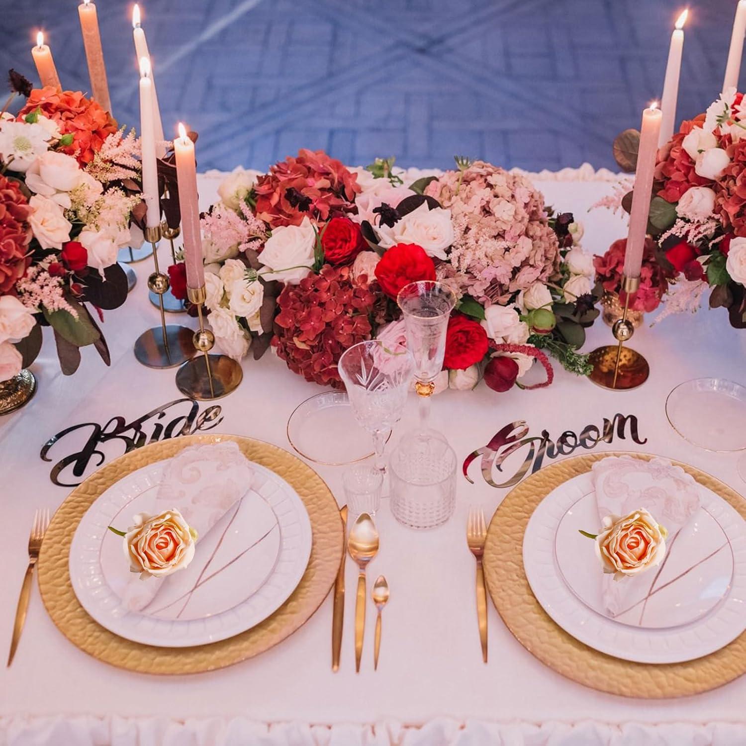 Juego de 8 Anillos de Servilleta de Rosa Hechos a Mano