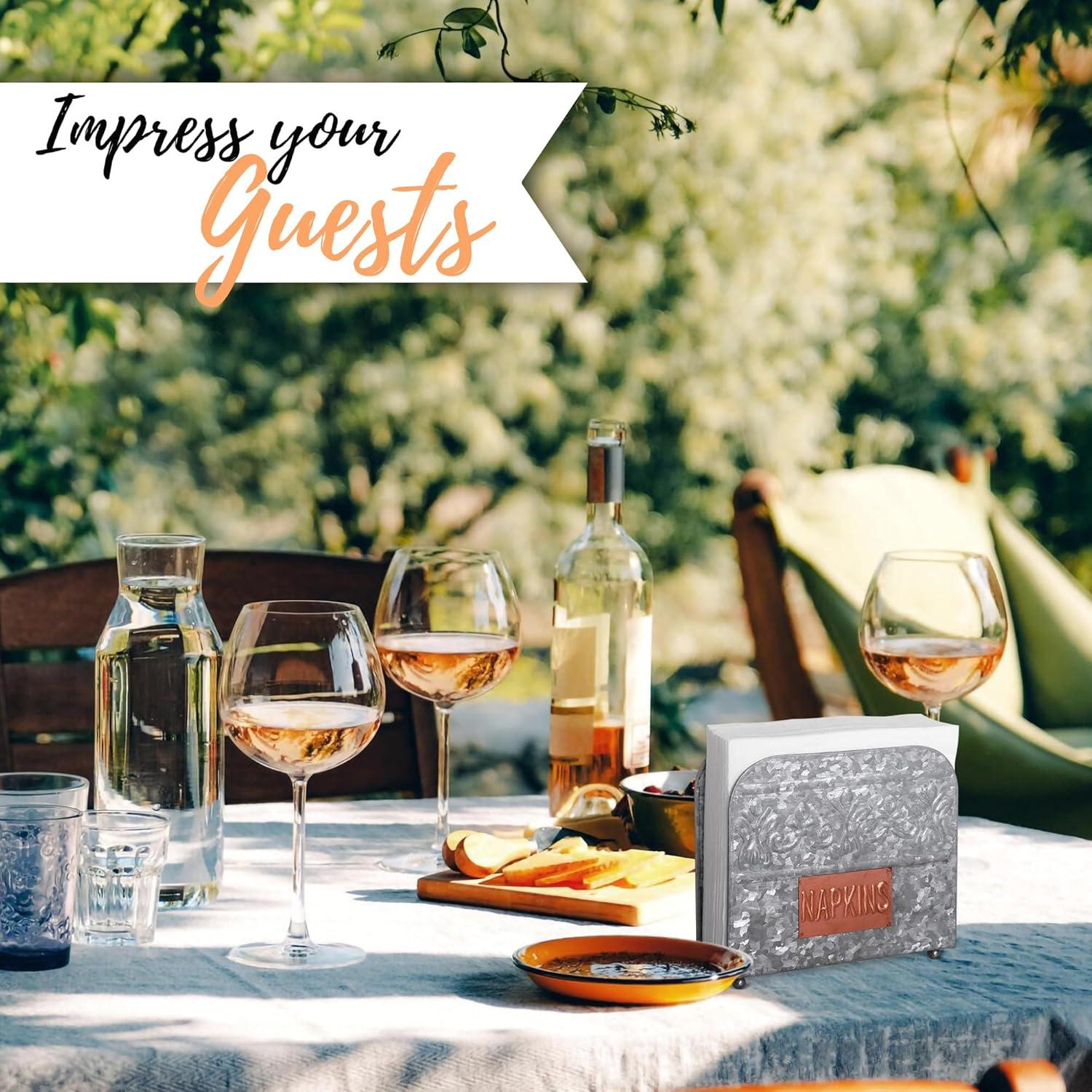 Soporte para Servilletas Galvanizado Autumn Alley Rústico 5.08cm