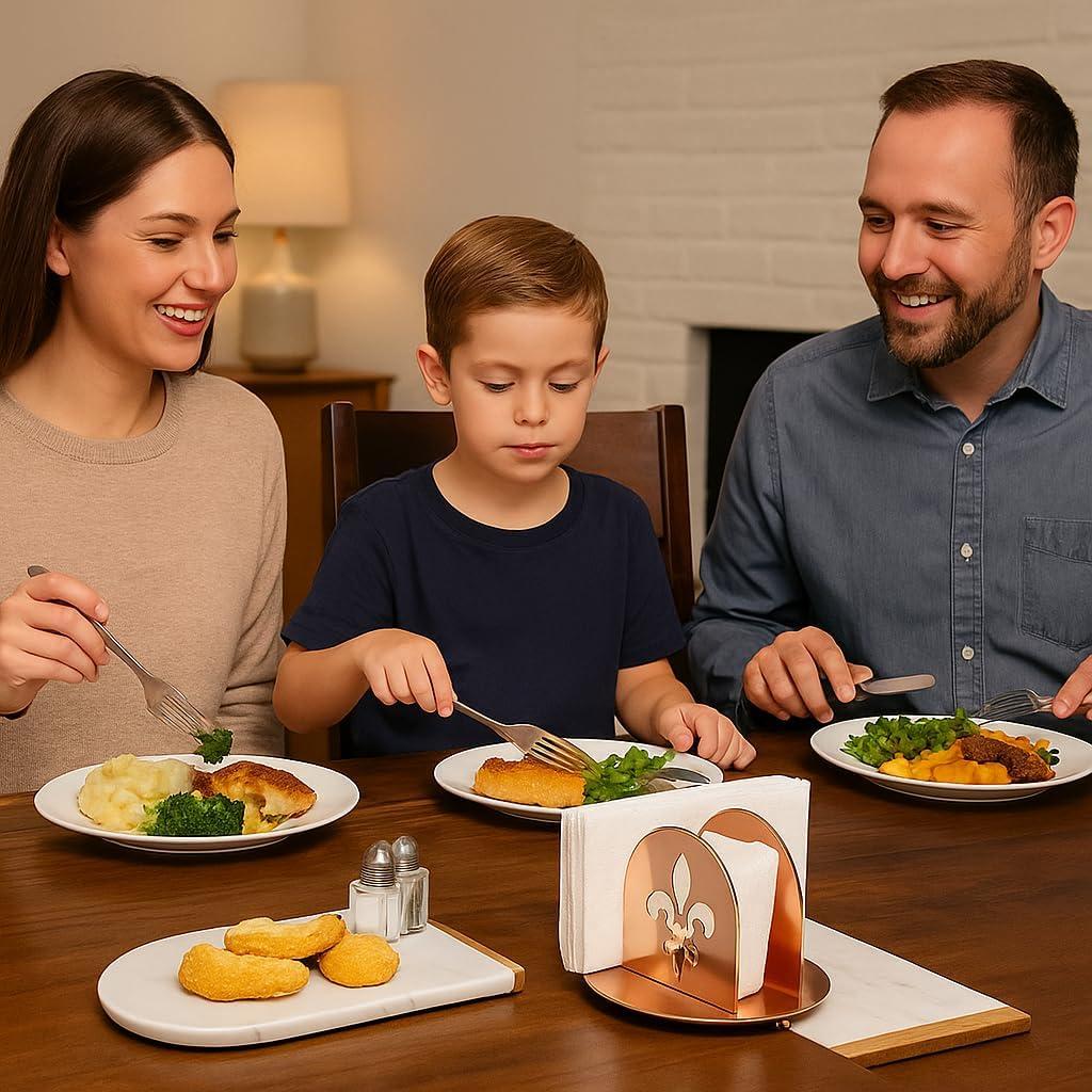 Organizador de Servilletas de Metal Cobre Creative Home 20.32x14.29 cm