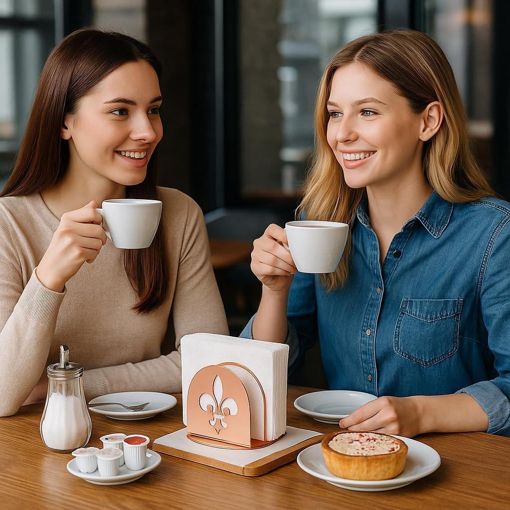 Organizador de Servilletas de Metal Cobre Creative Home 20.32x14.29 cm