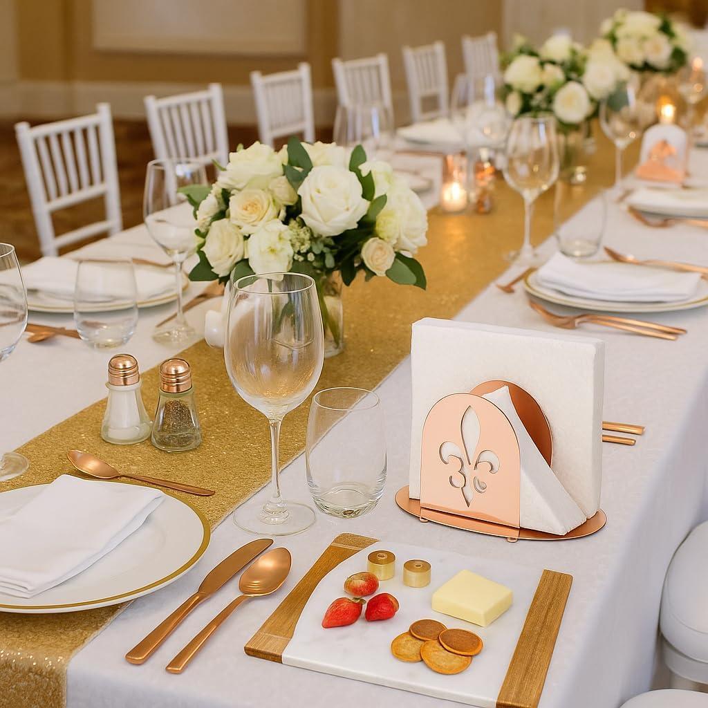 Organizador de Servilletas de Metal Cobre Creative Home 20.32x14.29 cm