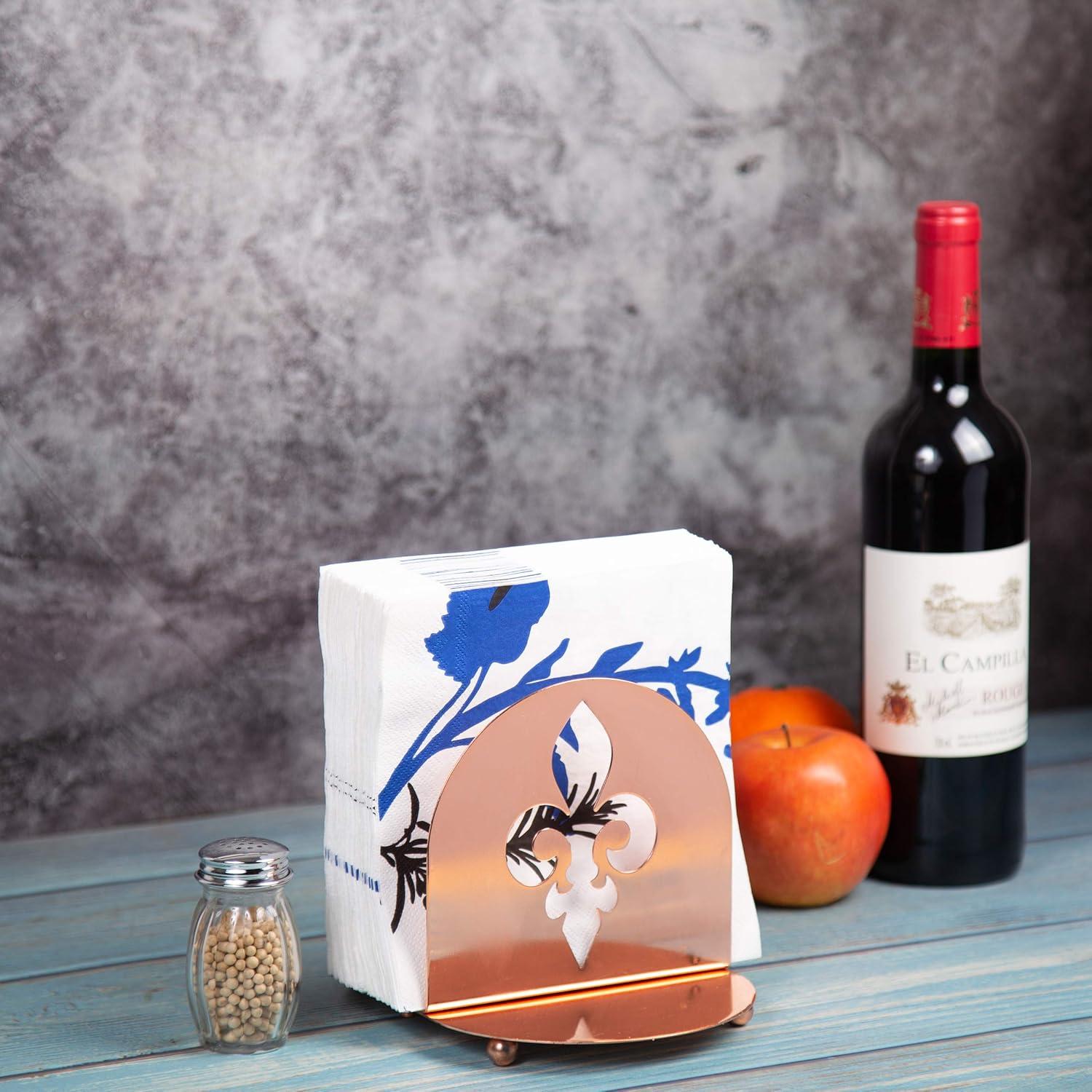 Organizador de Servilletas de Metal Cobre Creative Home 20.32x14.29 cm