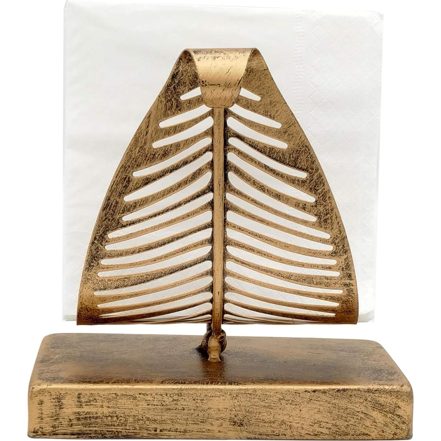 Soporte para Servilletas de Mesa Owlgift Bronce Moderno 14.48 cm