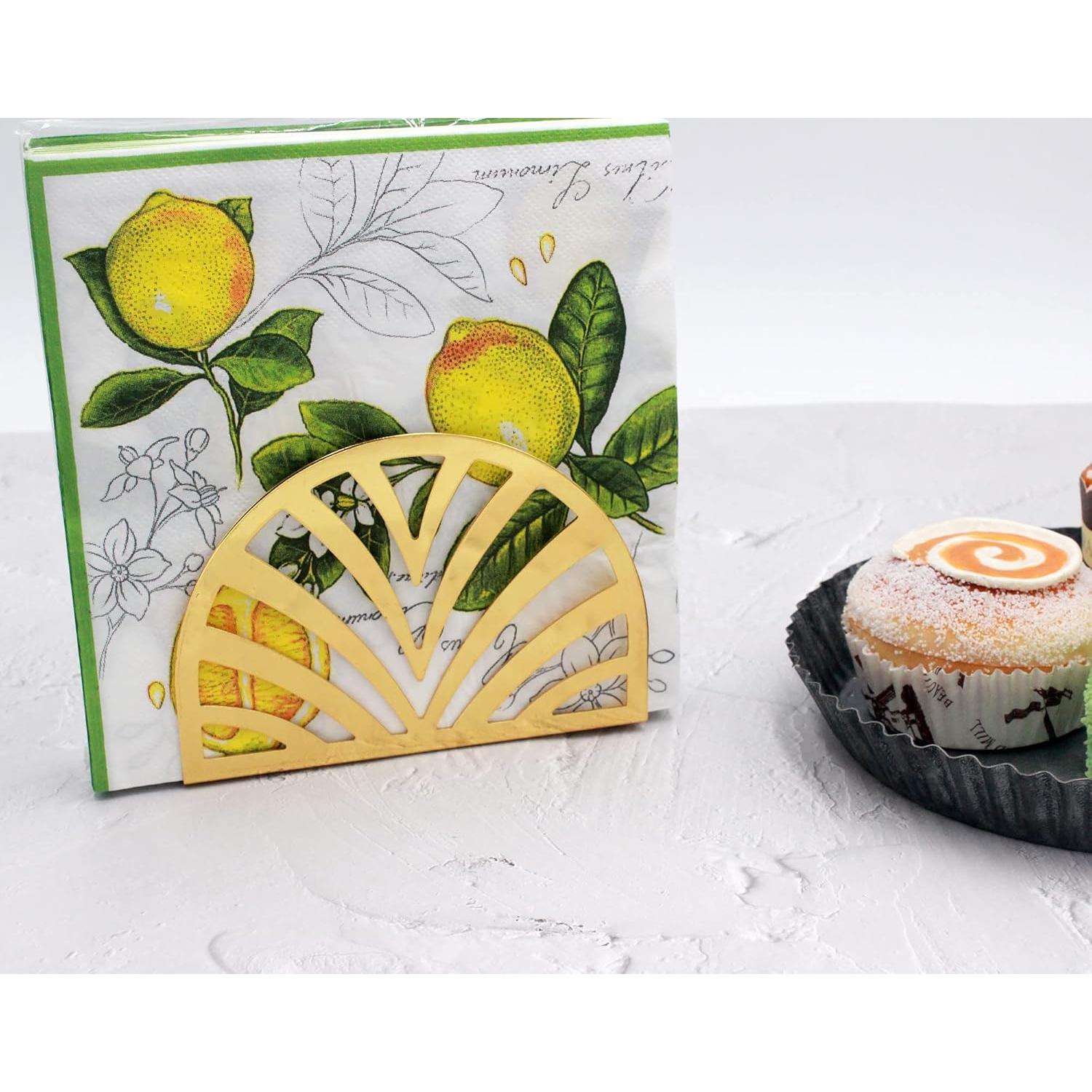 Soporte de Servilletas de Metal Dorado Tstarer - 13x9x4 cm