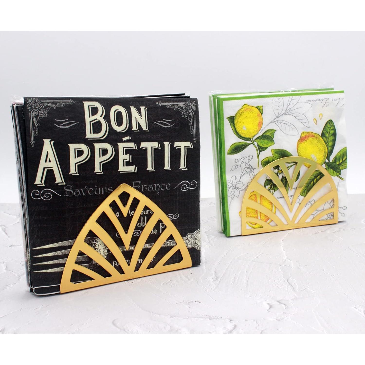 Soporte de Servilletas de Metal Dorado Tstarer - 13x9x4 cm