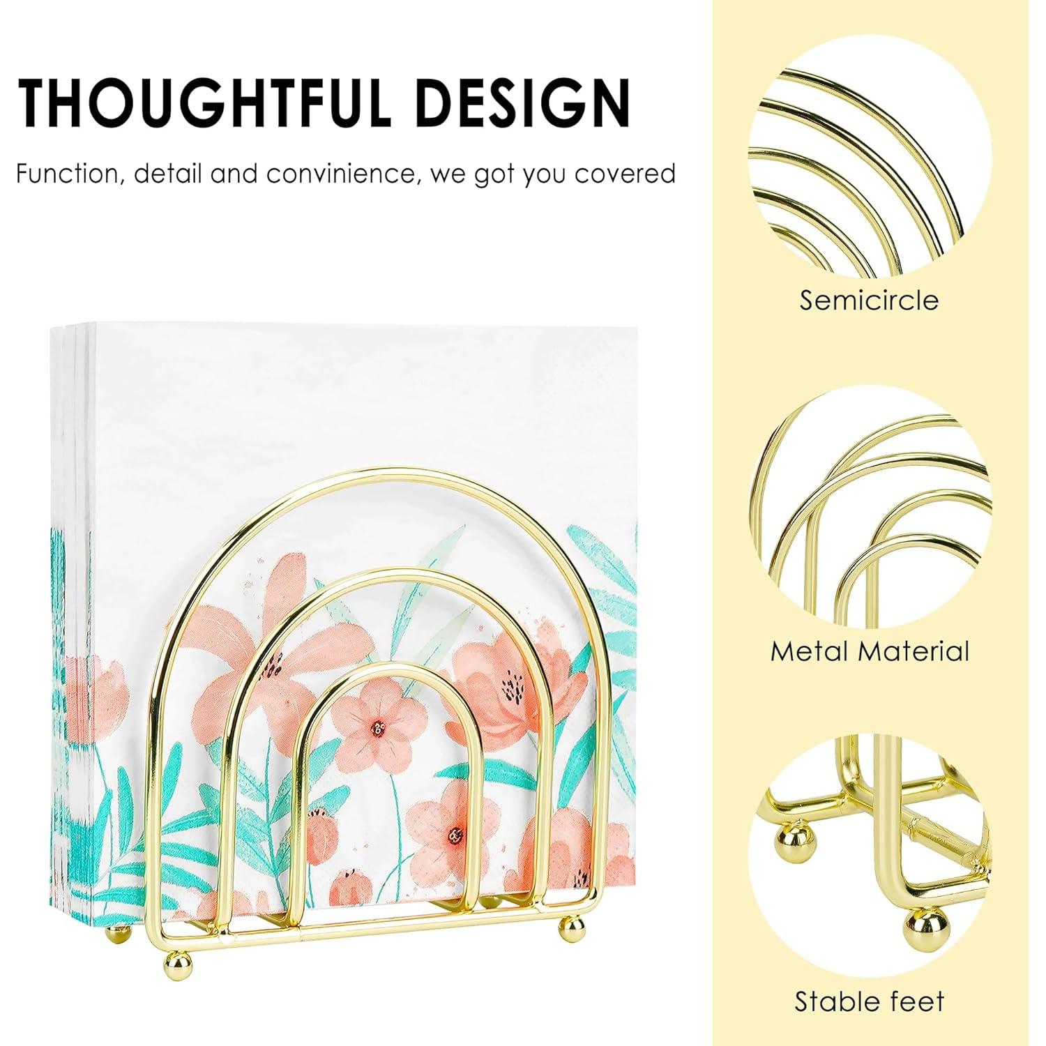 Soporte de Servilletas Vertical Philo Fun Dorado Metal 14cm