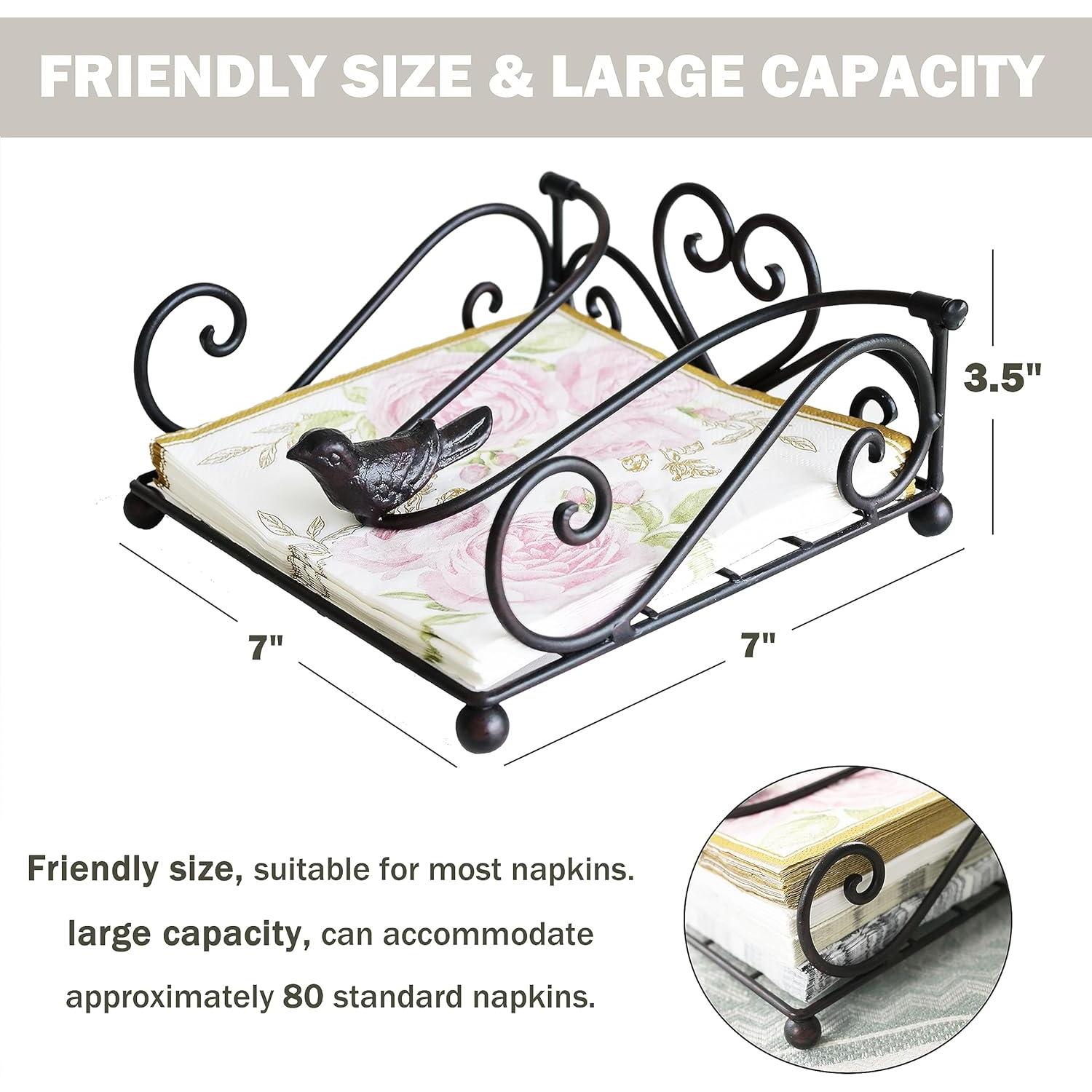 Soporte para Servilletas de Metal Remenna 18x18x9cm Marrón