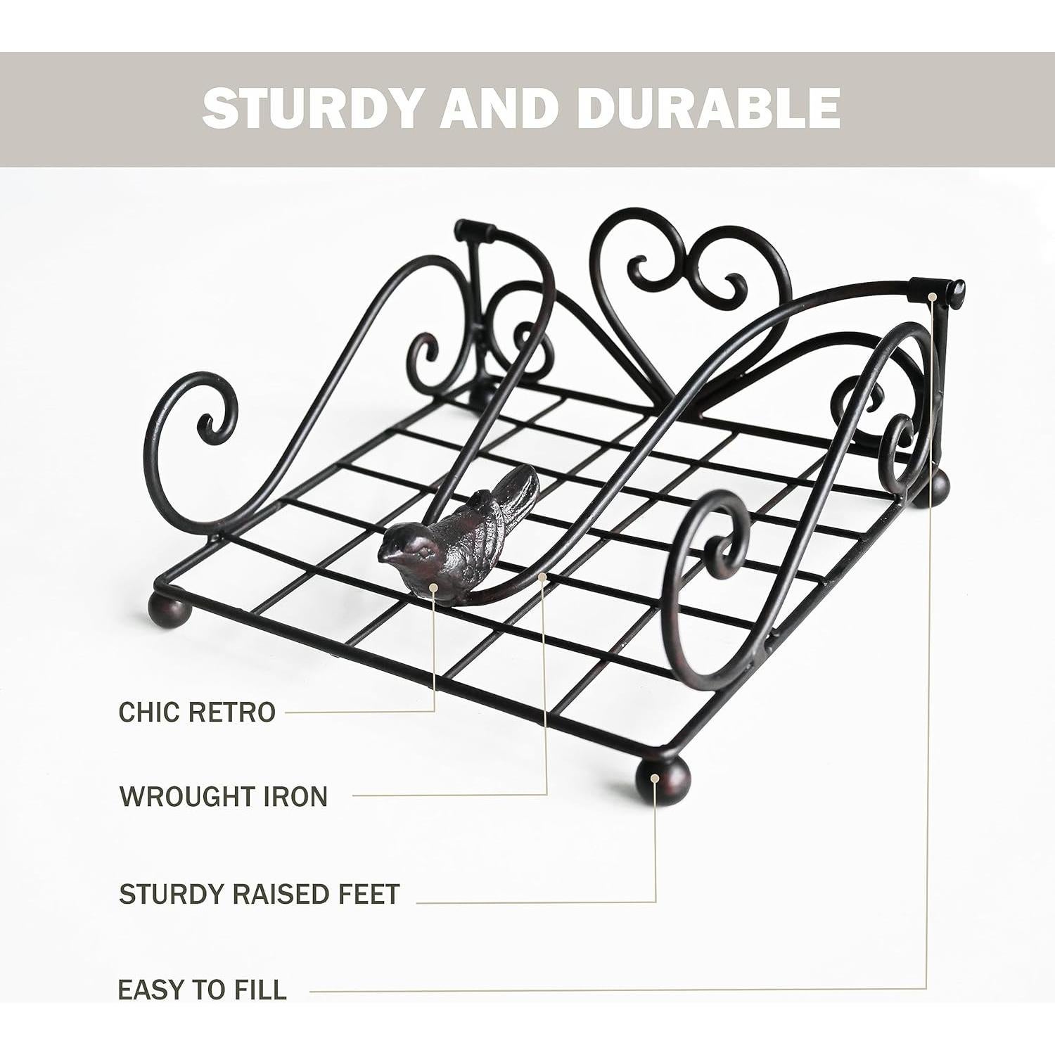 Soporte para Servilletas de Metal Remenna 18x18x9cm Marrón