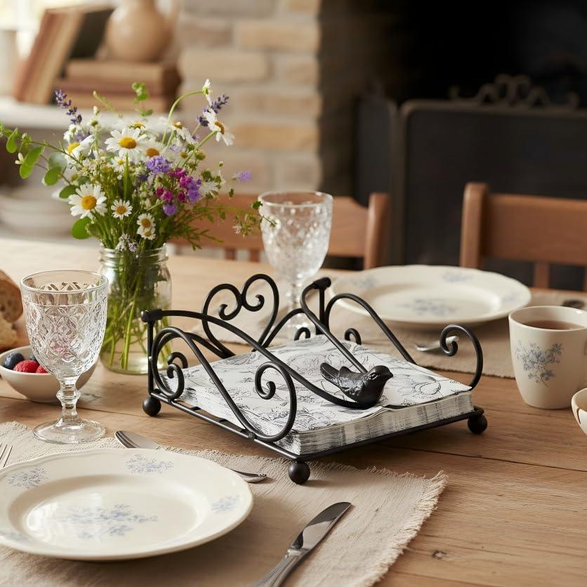 Soporte para Servilletas de Metal Remenna 18x18x9cm Marrón